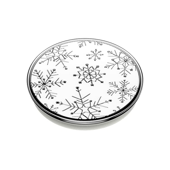 POPSOCKET White Silver Snowflake PREMIUM Metal Universal Pop Grip Phone Stand - Picture 4 of 10